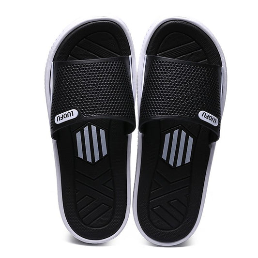 618-HAZ-00002 Black And white Slippers