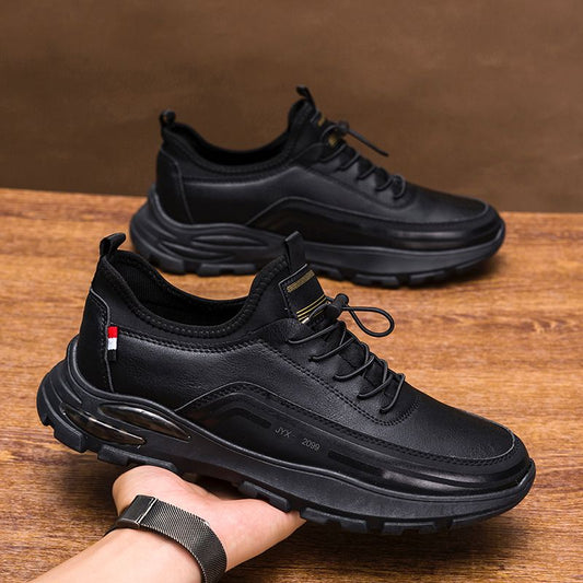 632-HAZ-00001 Full Black Leather Shoes
