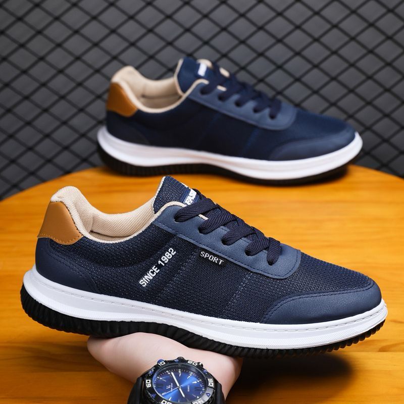 715-HAZ-00001 Navy Blue And Brown  Shoes