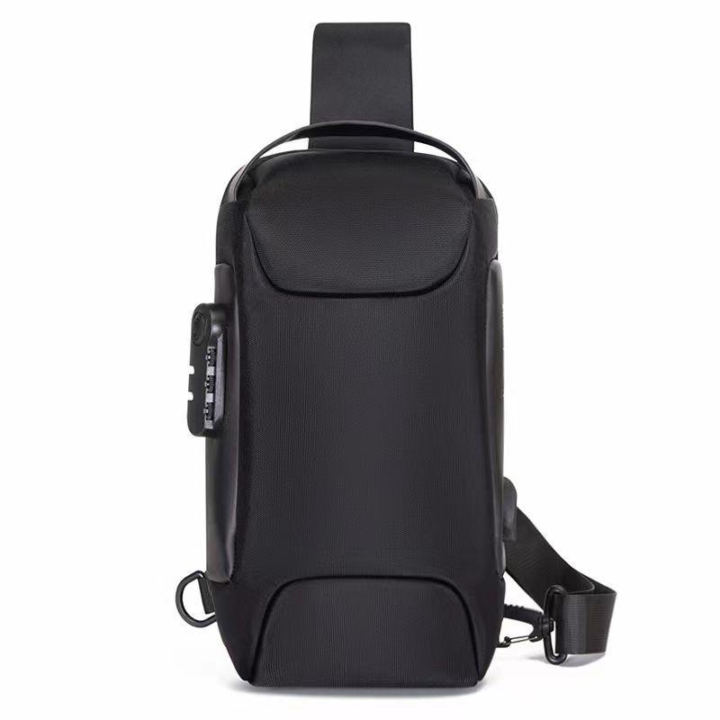 SALE! 3457-HAZ.Bag.000 Chest Bag for Men Waterproof USB Shoulder