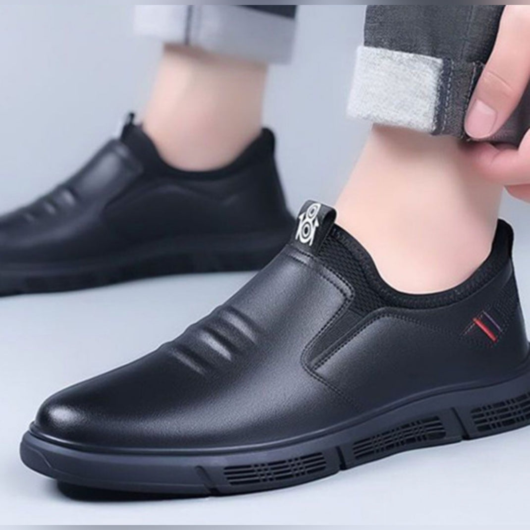 713-HAZ-00001 Full Black Leather  Shoes