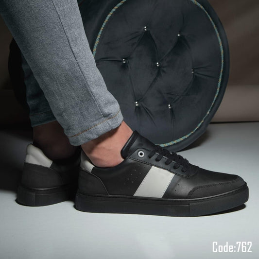 SALE! HAZ-EG762 Black/Grey Leather Shoes