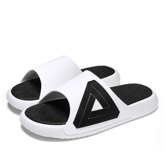 373-HAZ-00002 White/Black Slippers