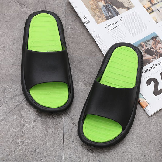 392-HAZ-00002 Black/Green Slippers
