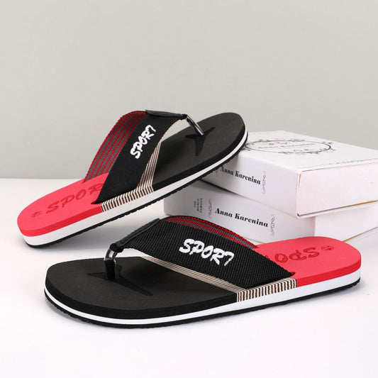 375-HAZ-00002 Black/Red Slippers