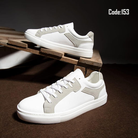 SALE! HAZ-EG153 White/Grey Leather Shoes